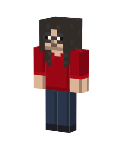 Christmas minecraft skin with a red sweater shown in 3D