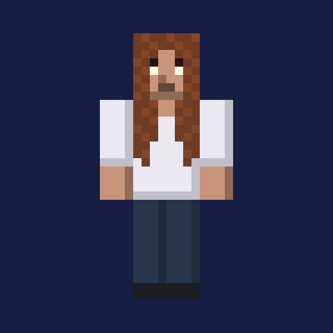 photo to Minecraft skin example – curly red hair (front view)