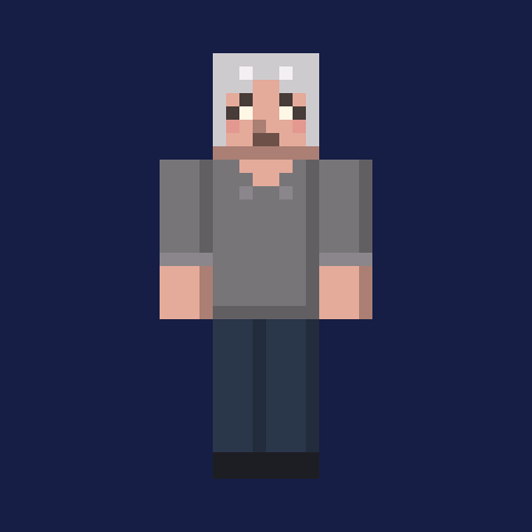 photo to Minecraft skin example – gray bob (front view)